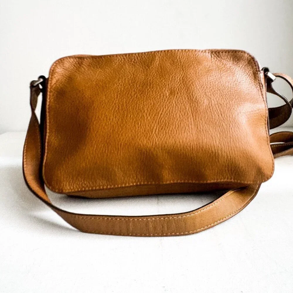 FOSSIL Riley Camel Brown Leather Messenger Bag Purse Crossbody  NEW